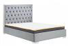 5ft King Size Charles Grey Velour Fabric Upholstered Buttoned Bed Frame 6